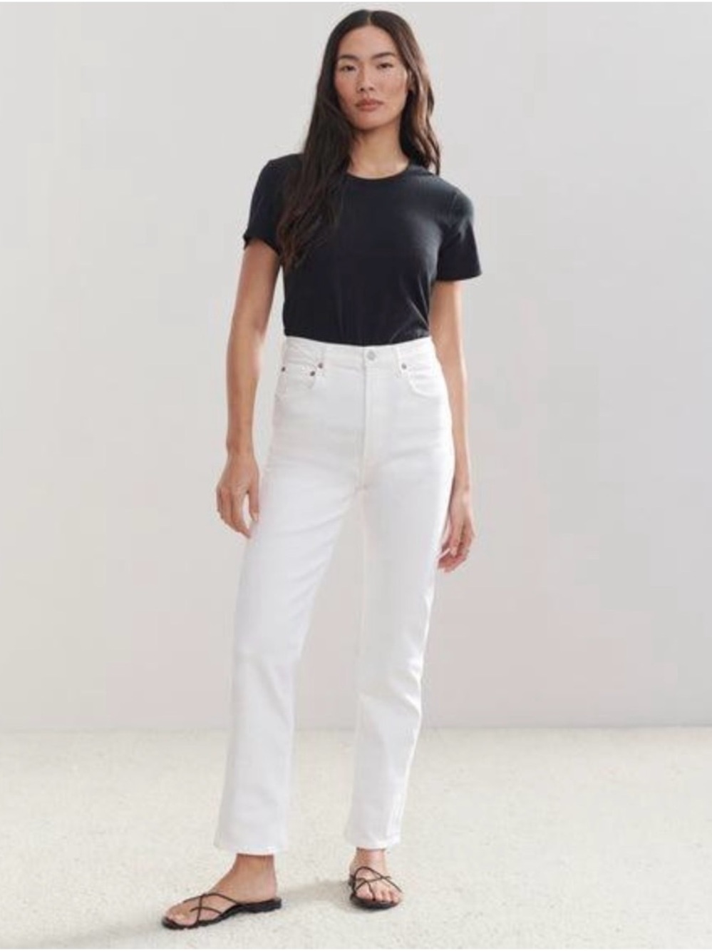 AGOLDE High Rise Stovepipe White Jeans Straight Leg Minimalist Denim Size 24